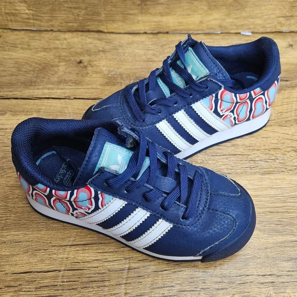 Adidas original Samoa Navy Red Pattern Lace up sneaker size 11 kids